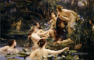 Hylas and the Water Nymphs Henrietta Rae Classical Nackt Ölgemälde